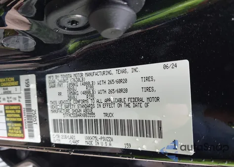 2024 Toyota Tundra Hybrid Platinum from USA, damaged, VIN 5TFNC5DB4RX083555